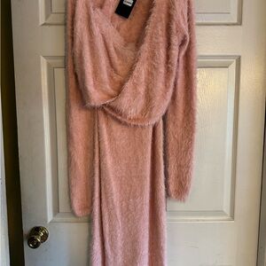 Vintage Hera Pink Fuzzy Dress and Sweater